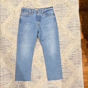 Levi's Women's Sky Blue Cropped Jeans